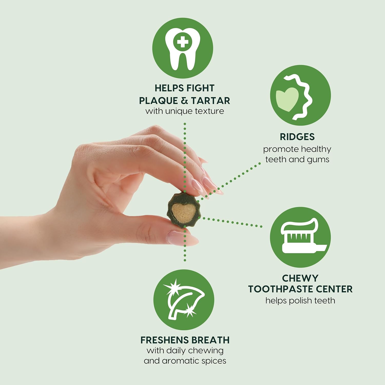 Ark Naturals Pasta de dientes suave sin escobillas, masticables dentales para perros para razas pequeñas, refresca el aliento, textura única que