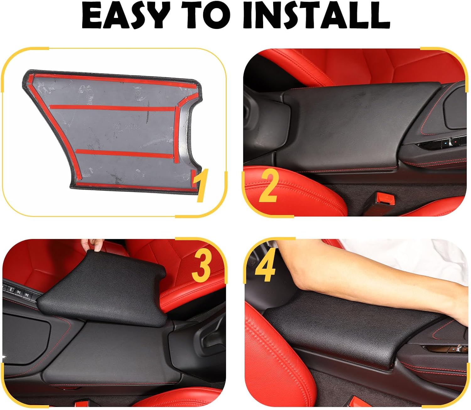 CHEAYAR Funda protectora para reposabrazos central para el interior del automóvil, funda protectora compatible con Chevrolet Corvette C8 2020-2023,