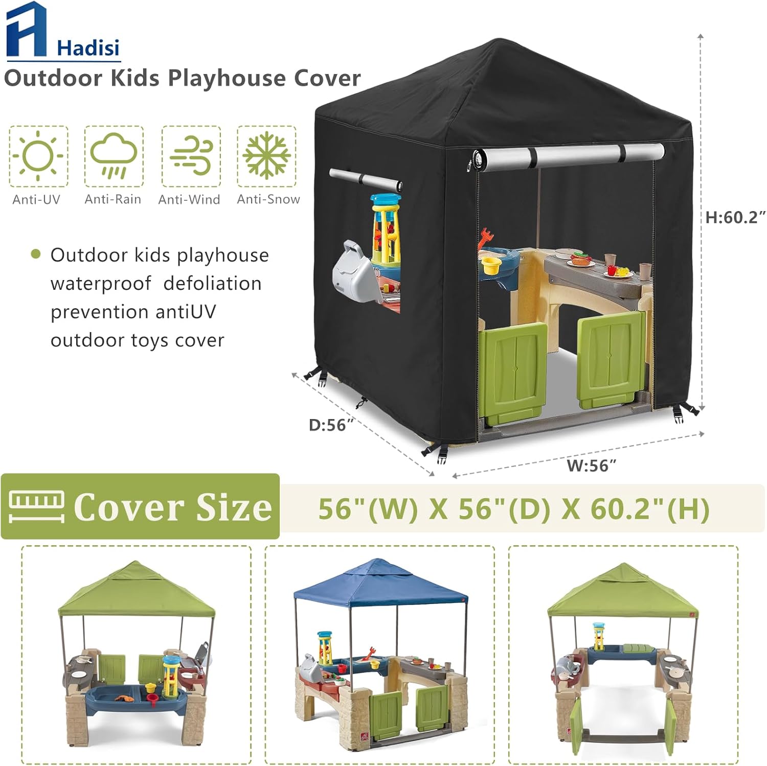 Funda impermeable para casa de juegos para niños y exteriores, adecuada para casa de juegos Step2 y casa de juegos del mismo tamaño que otras marcas