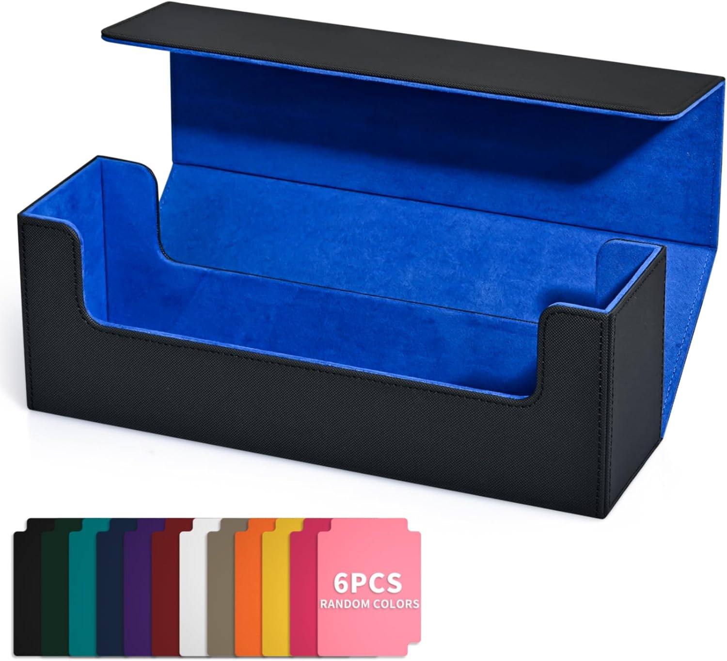 Caja de almacenamiento de tarjetas para tarjetas intercambiables, más de 600 fundas de piel sintética para cartas de comandante, soporte magnético