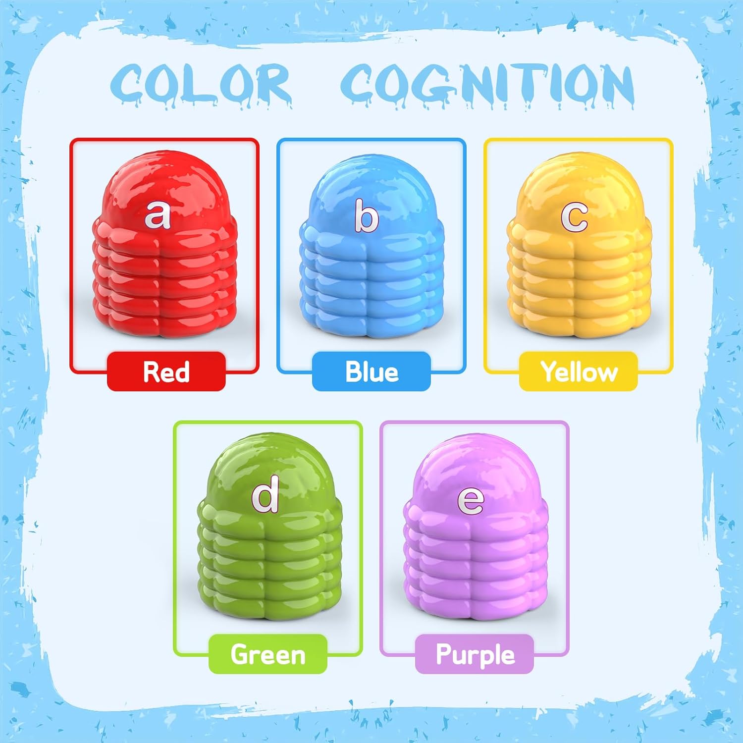 Juguetes de aprendizaje de helado del alfabeto, clasificación de color del alfabeto ABC, juguetes Montessori de cognición fónica para niños