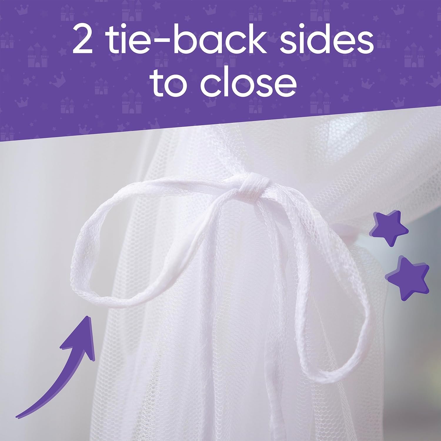 Dosel de cama con luces brillantes, Blanco