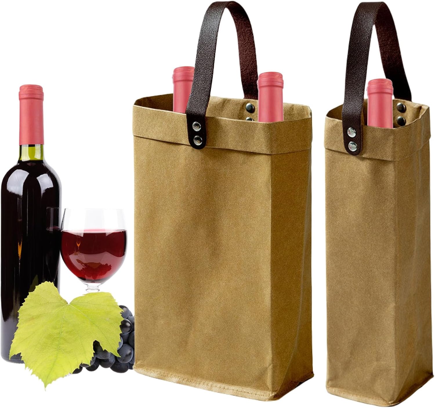 2 bolsas de vino reutilizables para botellas de vino, regalos para cumpleaños, bodas, fiestas de picnic, Navidad