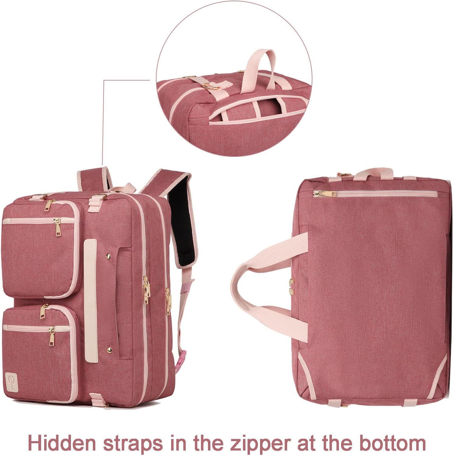 seyfocnia Mochila convertible 3 en 1 para laptop, mochila de mensajero, bolsa de mano, maletín, mochila para computadora