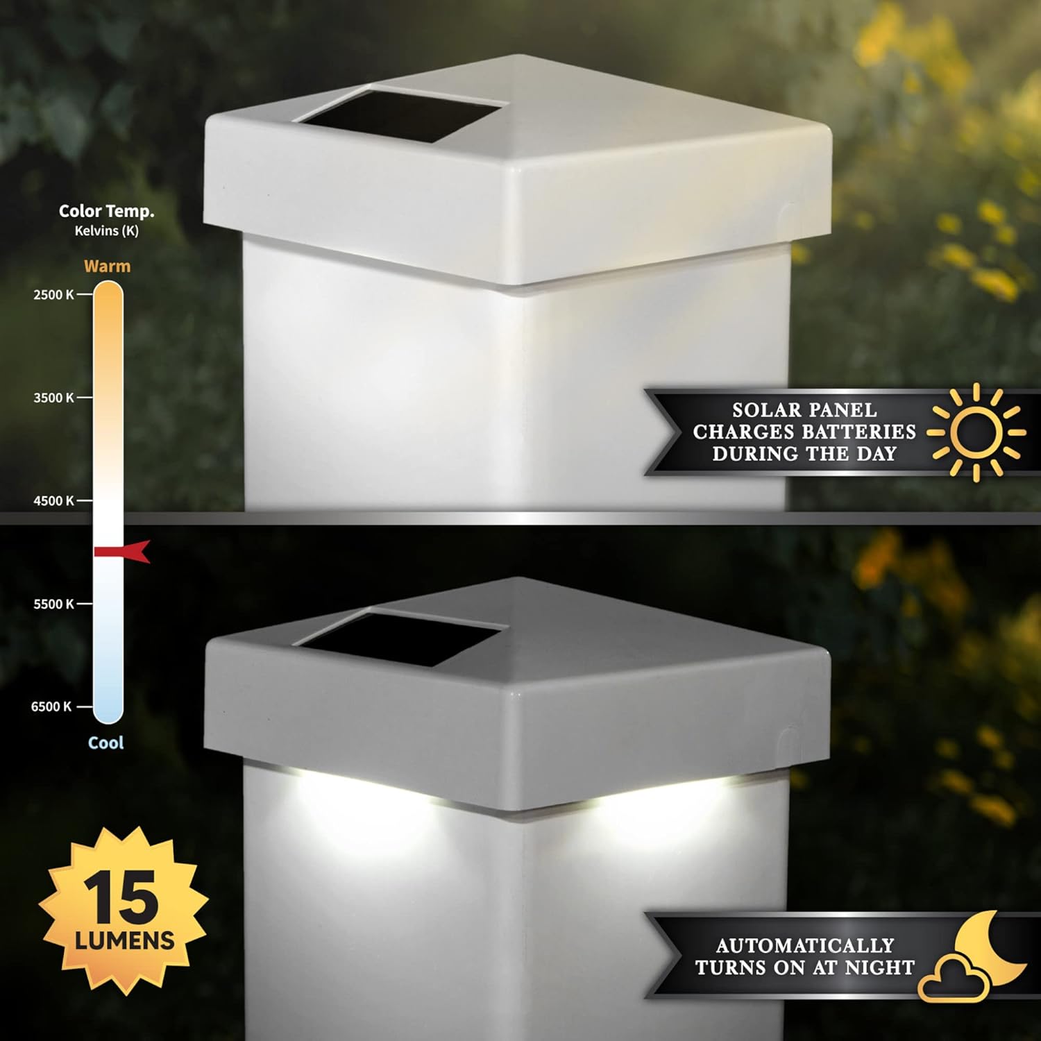 Classy Caps 4×4 Blanco PVC Pirámide Solar Post Cap