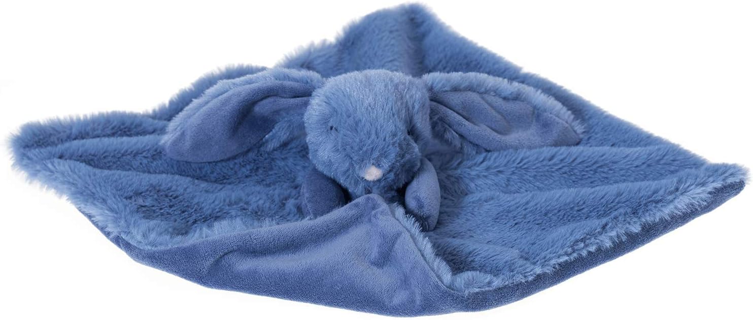 Apricot Lamb Manta de seguridad de animales de peluche, conejo, azul marino, manta de seguridad para guardería, manta de lujo para acurrucarse de