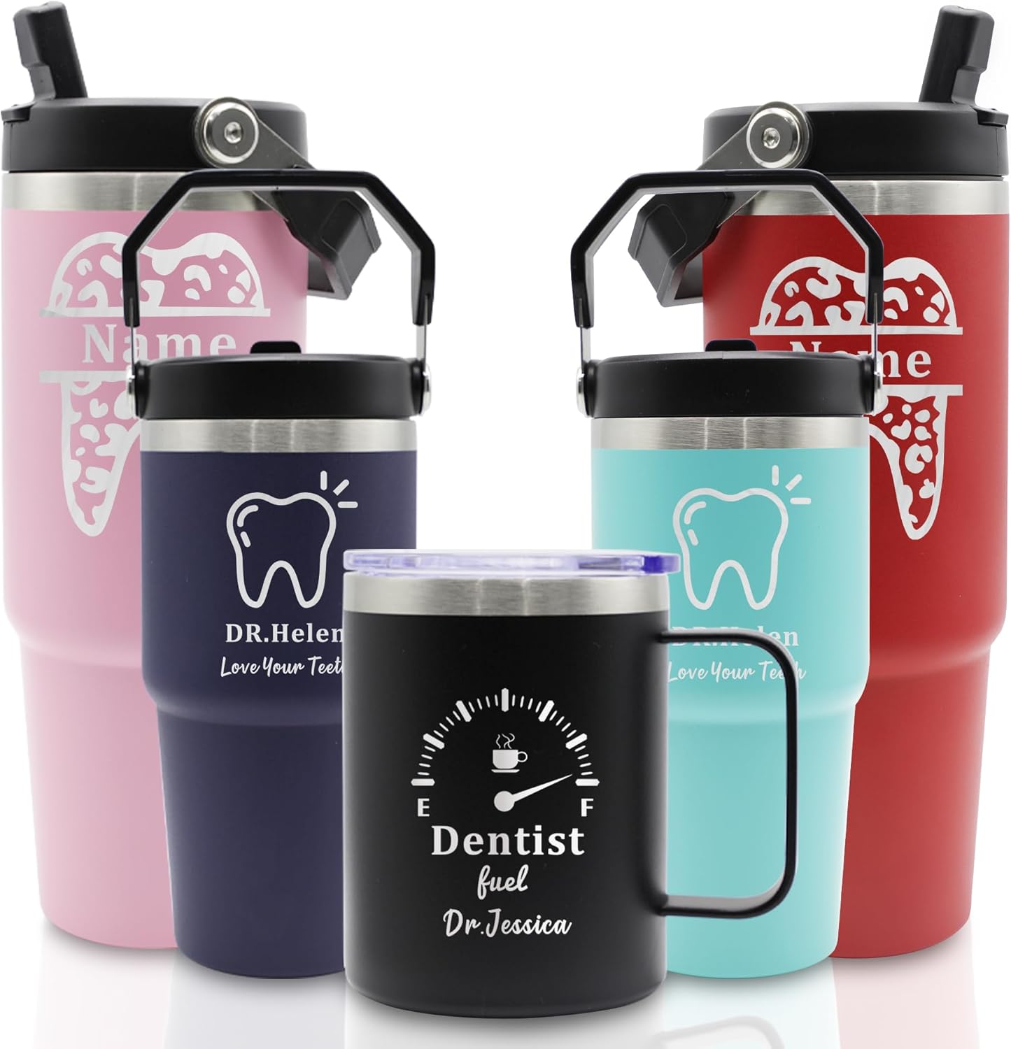 Regalos para dentistas para mujeres, regalos de asistente dental, vaso de dentista grabado personalizado, regalos para médicos para mujeres, vaso de