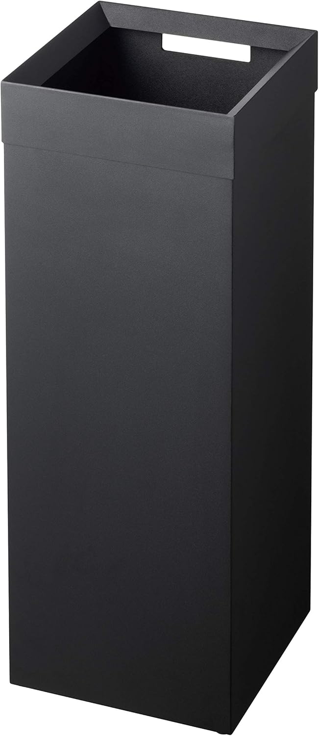 YAMAZAKI home 4489 – Cubo de basura alto moderno con asa, tamaño único, color negro