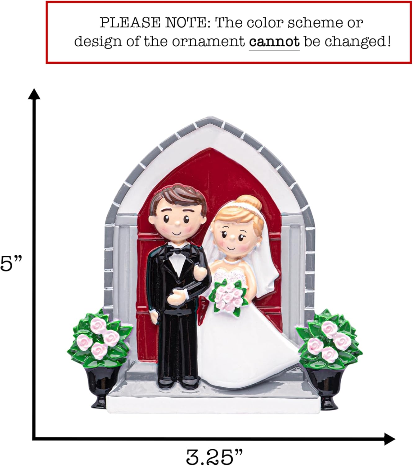 UniqXmas Adorno personalizado de nuestro primer matrimonio de Navidad 2023  Novio personalizado frente a la iglesia para el árbol de Navidad  Pareja