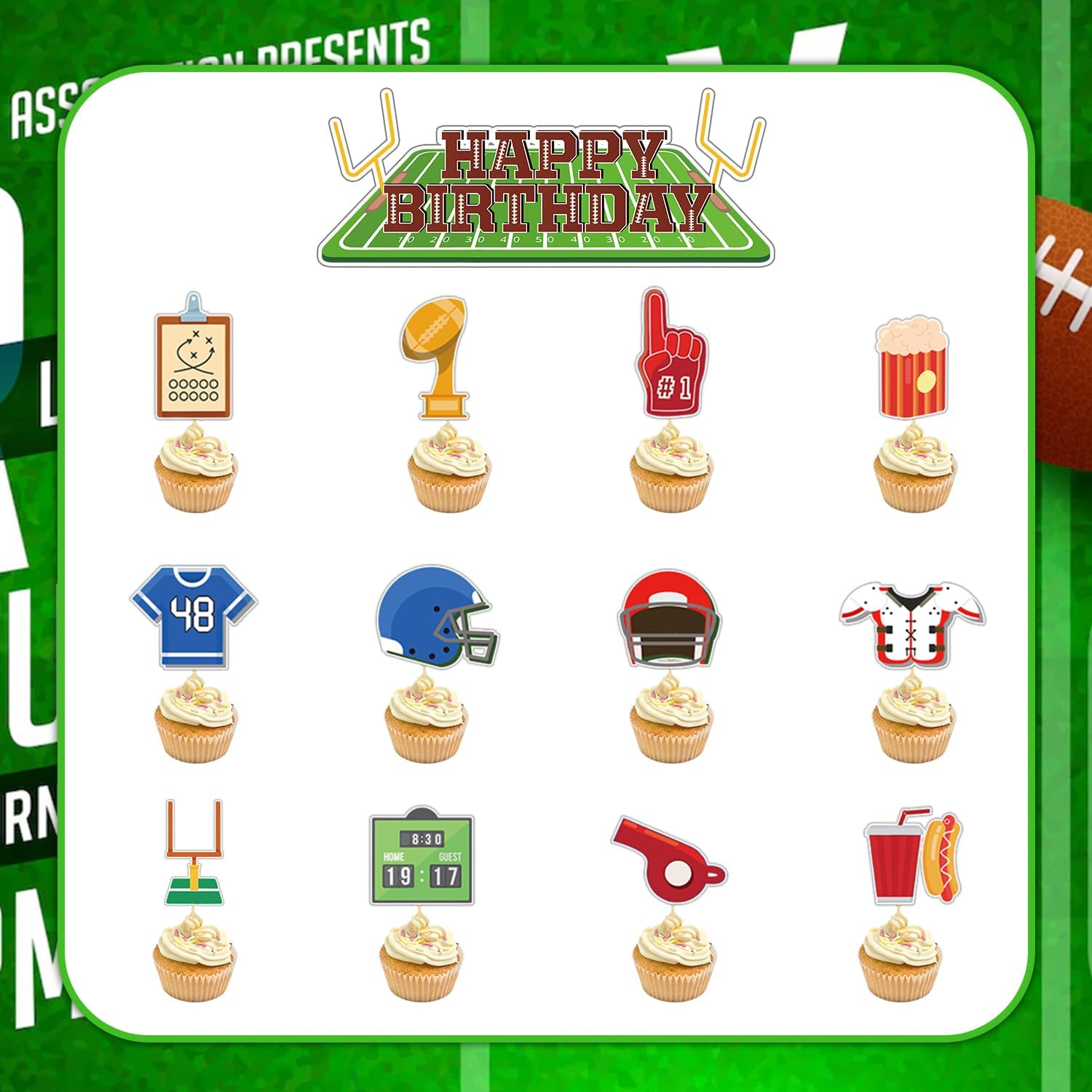 Paquete de 229 decoraciones de fiesta de cumpleaños de fútbol, suministros para fiestas de fútbol, decoración de fiesta de fiesta de juegos