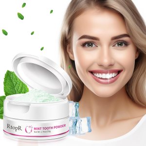 RtopR Polvo de dientes de menta natural Cepillo de limpieza de dientes RtopR Polvo de dientes de menta natural Cepillo de limpieza de dientes