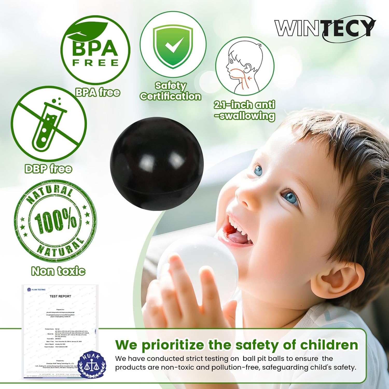 Paquete de 50 bolas de bolas, 2.2 pulgadas2.2 in, sin BPA, bolas de plástico a prueba de aplastamiento, sin ftalatos, juguetes para niños y niñas,