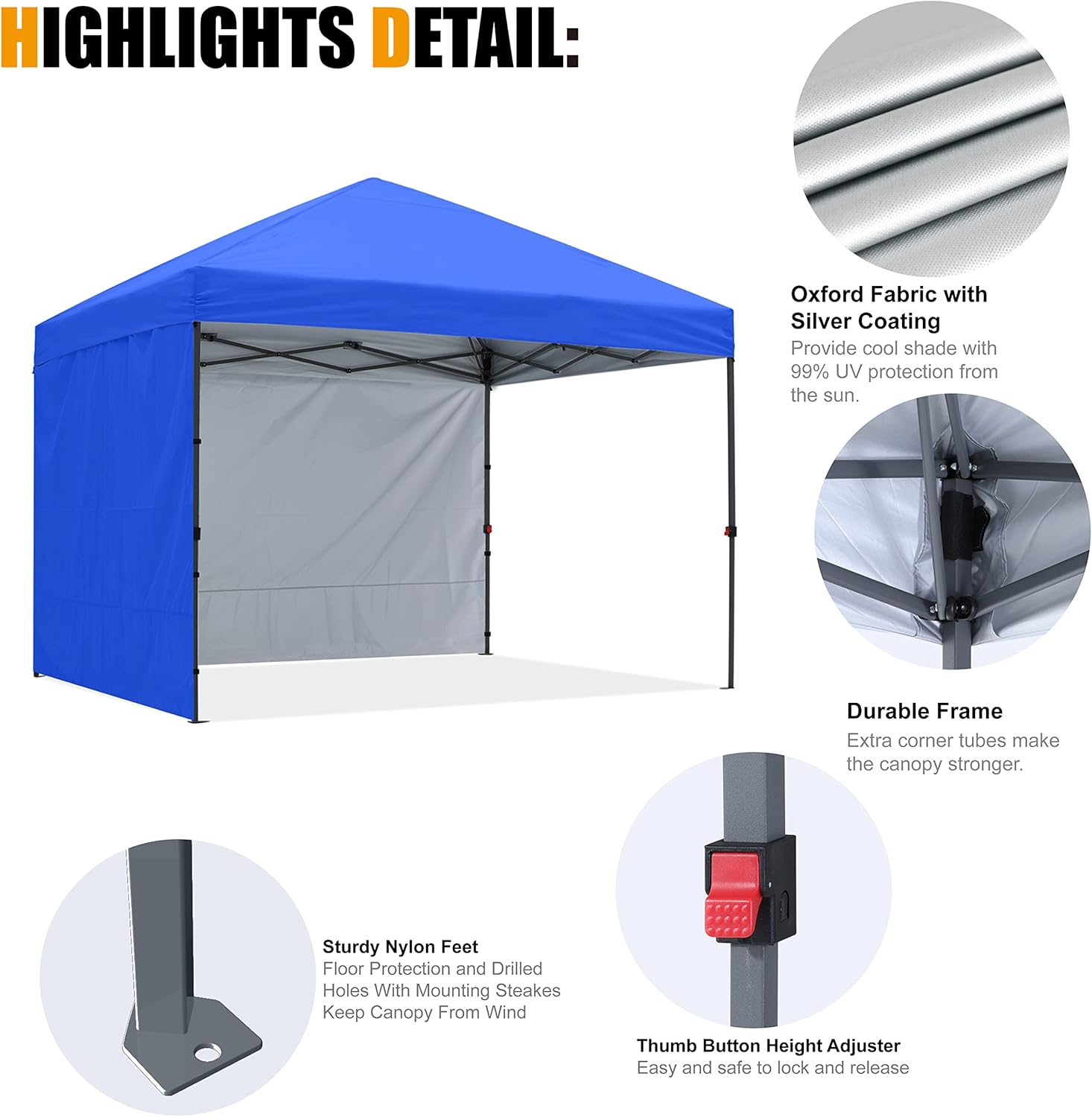 COOSHADE Tienda de campaña desplegable de 10 x 10 pies, para festivales al aire libre, para eventos y eventos, tienda de manualidades, con 2 paredes