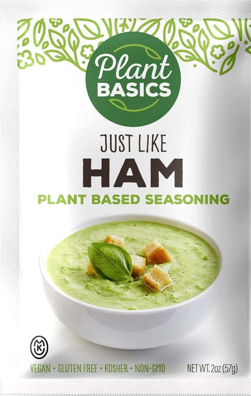 Plant Basics – Condimento a base de plantas, al igual que el jamón, 2 onzas, vegano, sin gluten, kosher, sin OMG