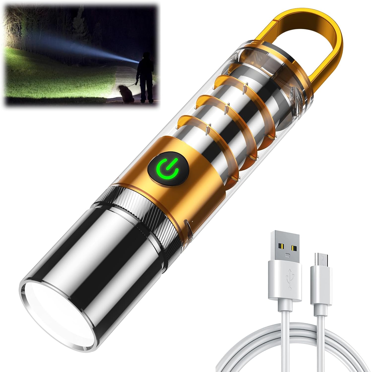 Linternas LED recargables, linterna de 30,000 lúmenes, USB C alimentada por batería, linterna brillante de alta potencia, 6 modos, potente linterna