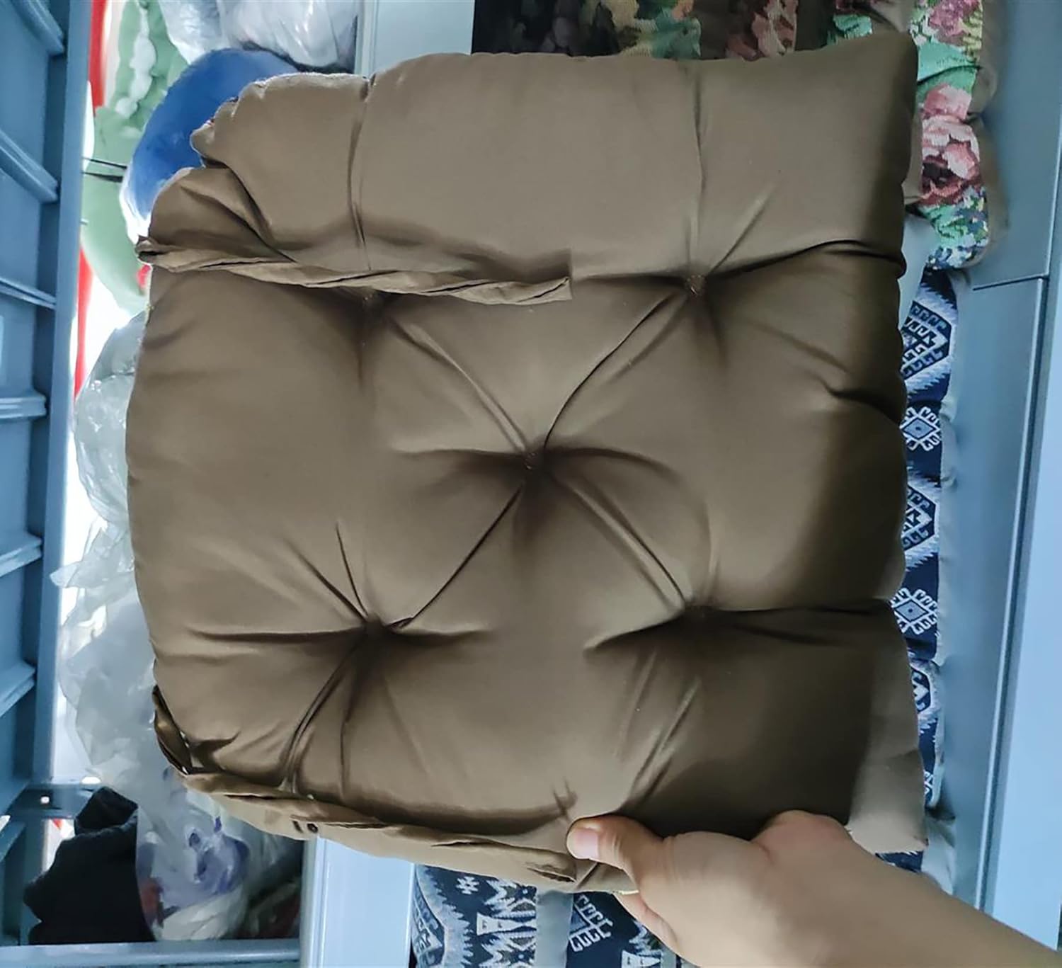 Cojines para sillas de comedor, paquete de 2 cojines gruesos de estilo europeo para sillas de cocina, juego de 2 con lazos, cojines en forma de U