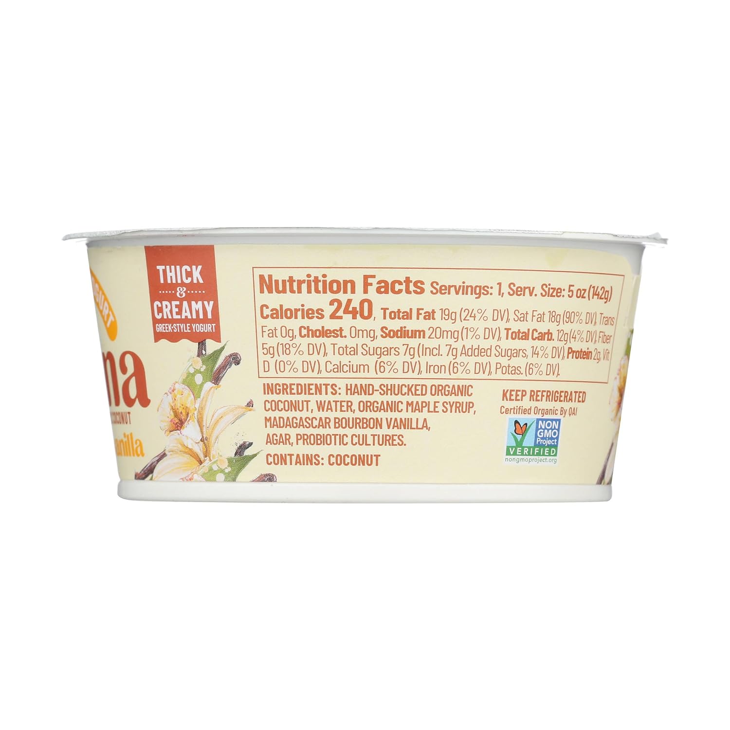 CULINA Bourbon – Yogur de coco y vainilla, 5 onzas