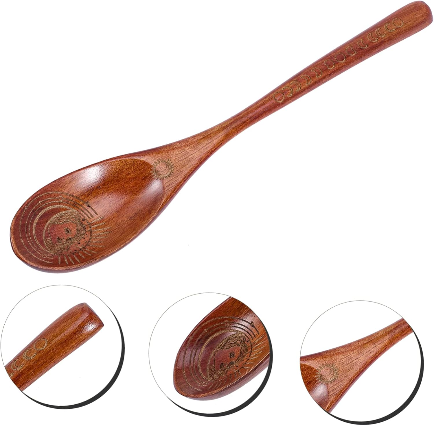 HOMSFOU Cucharas rituales para servir condimentos ensalada Cucharas para Comer Sales de baño Cucharas de sopa Café Lavado Mini Naturaleza Mini