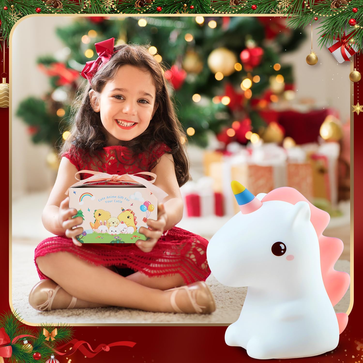 One Fire Regalos de unicornios para niñasLuz nocturna de unicornio para niños, 16 colores y luz nocturna de bebé con control remoto, lámpara de