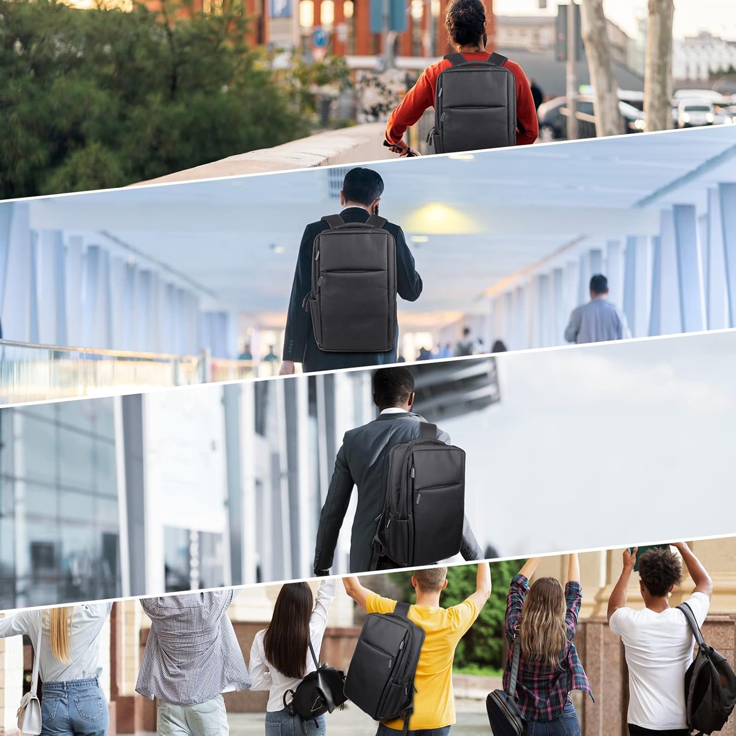 C-Kvkechos Mochila para hombre, mochila de viaje de 17.3 pulgadas, mochila antirrobo, mochila ligera con cargador resistente al agua, mochilas