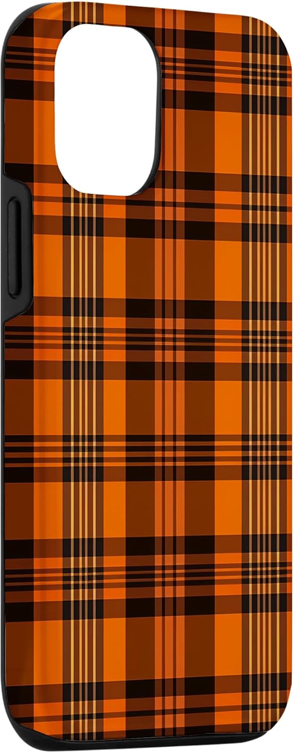 iPhone 1212 Pro Fall Plaid Halloween Naranja y Negro Acción de Gracias Otoño Case