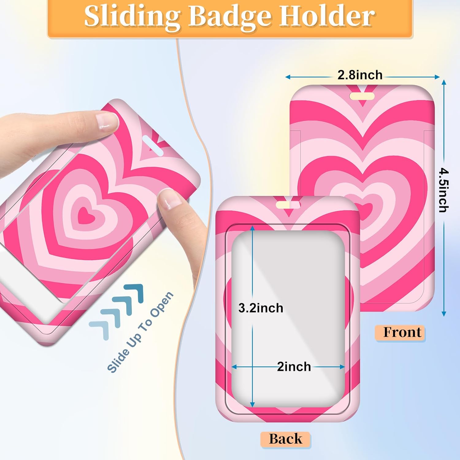 Toykee Cordón para profesor para tarjeta de identificación, lindo corazón para hombres y mujeres, con cuentas, cordón para el cuello, insignias,
