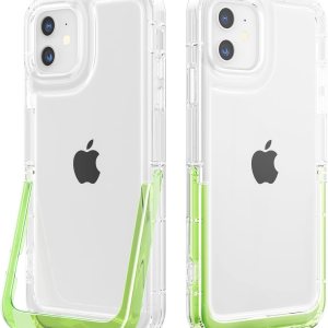 ZCDAYE Diseñada para iPhone 11, funda transparente con soporte compatible con carga inalámbrica de TPU parachoques invisible, soporte invisible, ZCDAYE Diseñada para iPhone 11, funda transparente con soporte compatible con carga inalámbrica de TPU parachoques invisible, soporte invisible,