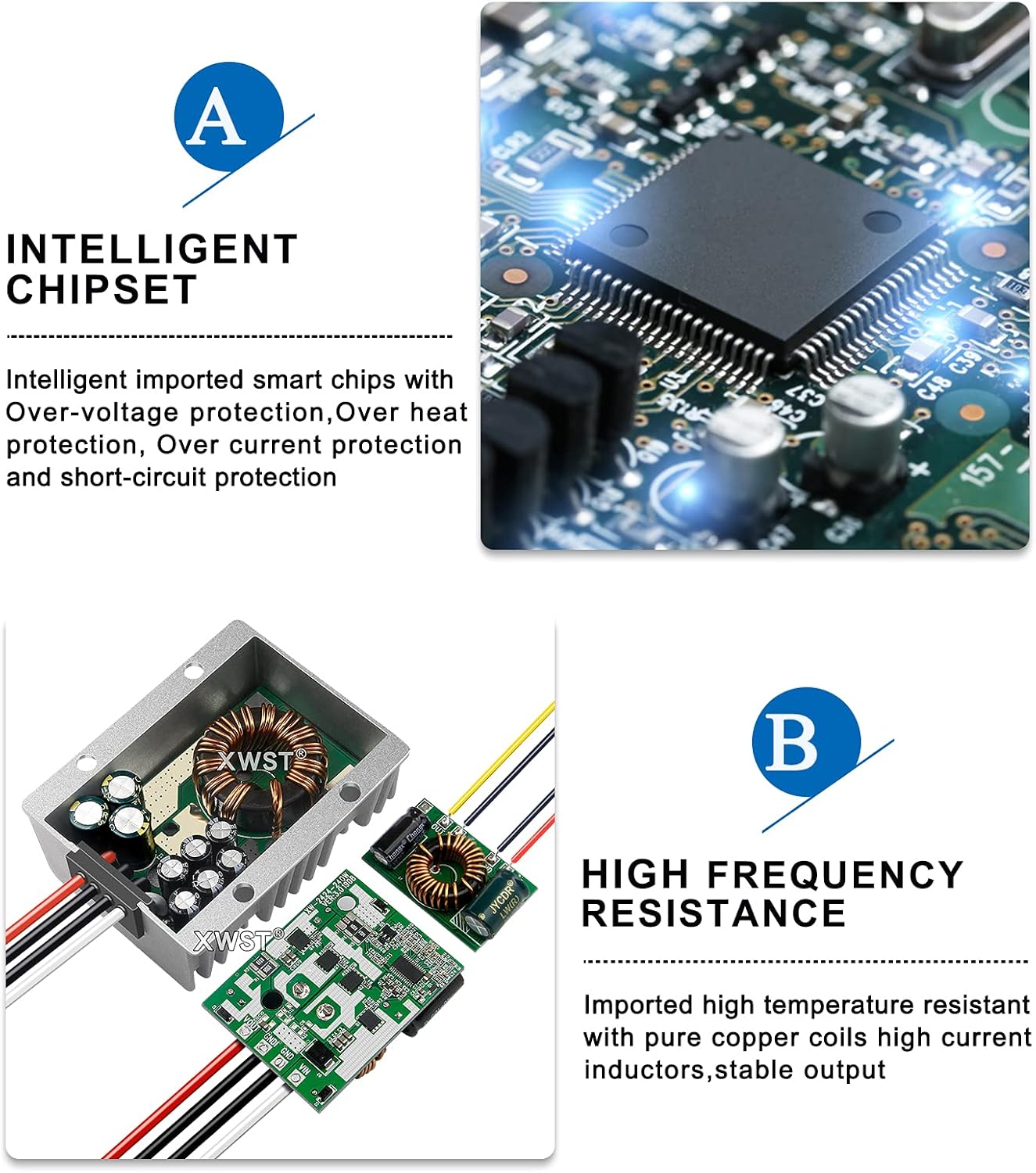 DC 24V 36V 48V 60V Paso abajo a 5V 2A 10W Convertidor Reductor de voltaje, 5Volts Regulador Impermeable DCDC Buck Transformer Fuente de Alimentación