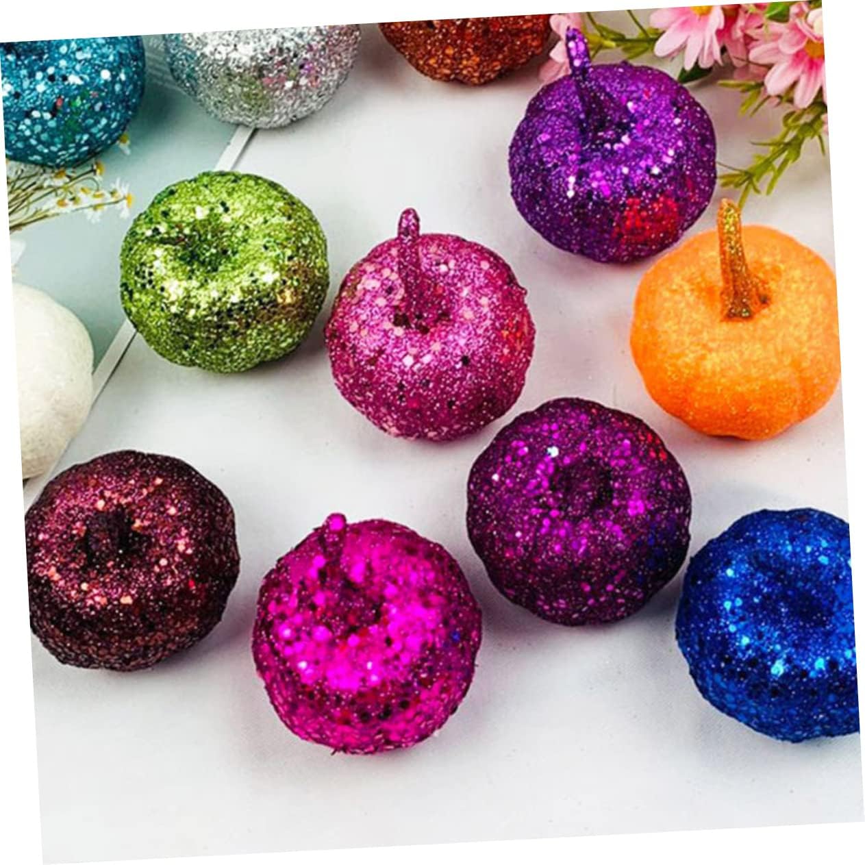 NOLITOY 24 Pcs Pumpkin Artificial Halloween Pumpkin Halloween Table Centerpices Mini Fake Pumpkins Artificial Vegetables Halloween Dollhouse