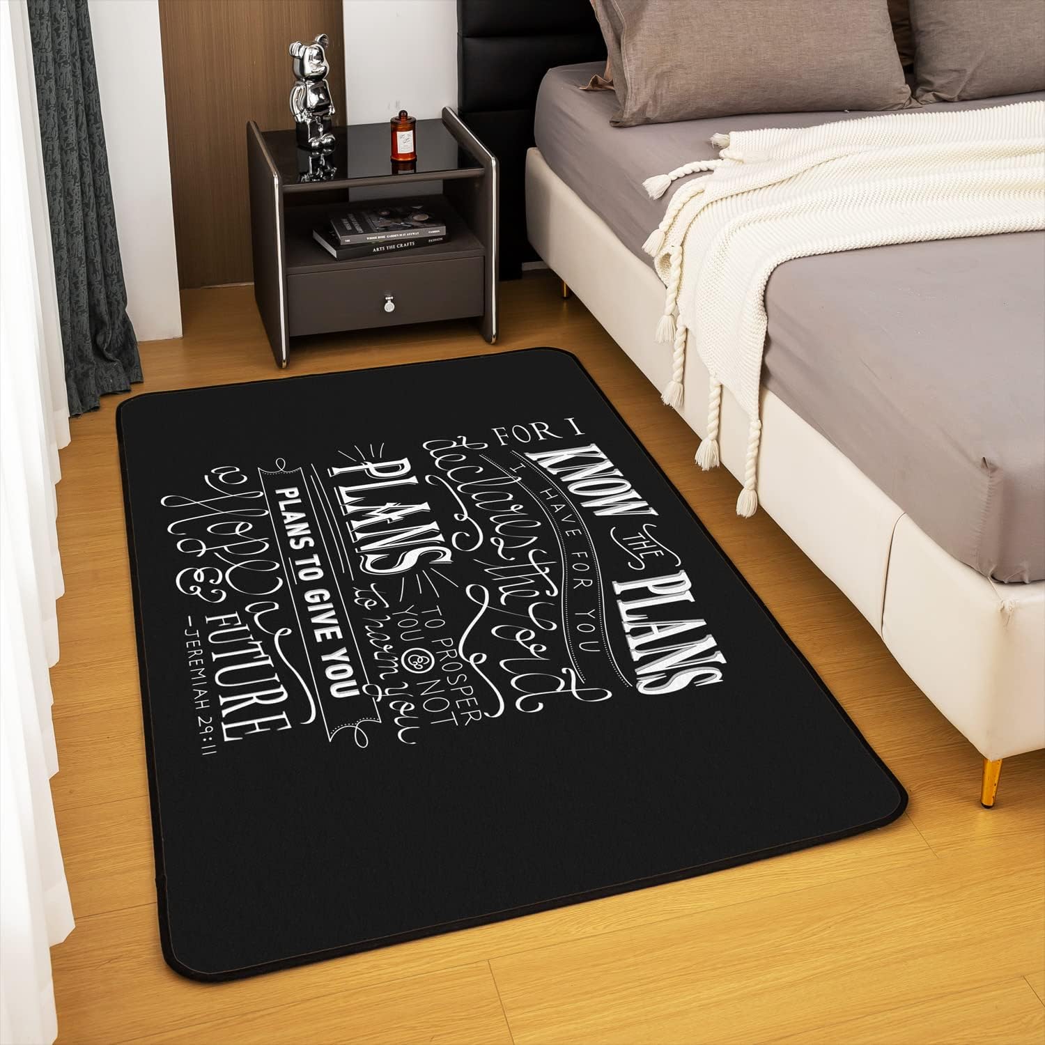 Alfombra vintage con versículo bíblico para niños, de 5 x 7 pulgadas, con versículo bíblico cristiano, Jeremías, para dormitorio, sala de estar,