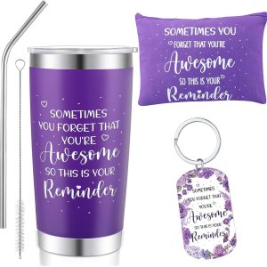 Zhehao 3 piezas de regalos inspiradores morados para mujeres, regalos de agradecimiento, regalos del día de la madre, vaso morado café de 20 onzas, Zhehao 3 piezas de regalos inspiradores morados para mujeres, regalos de agradecimiento, regalos del día de la madre, vaso morado café de 20 onzas,