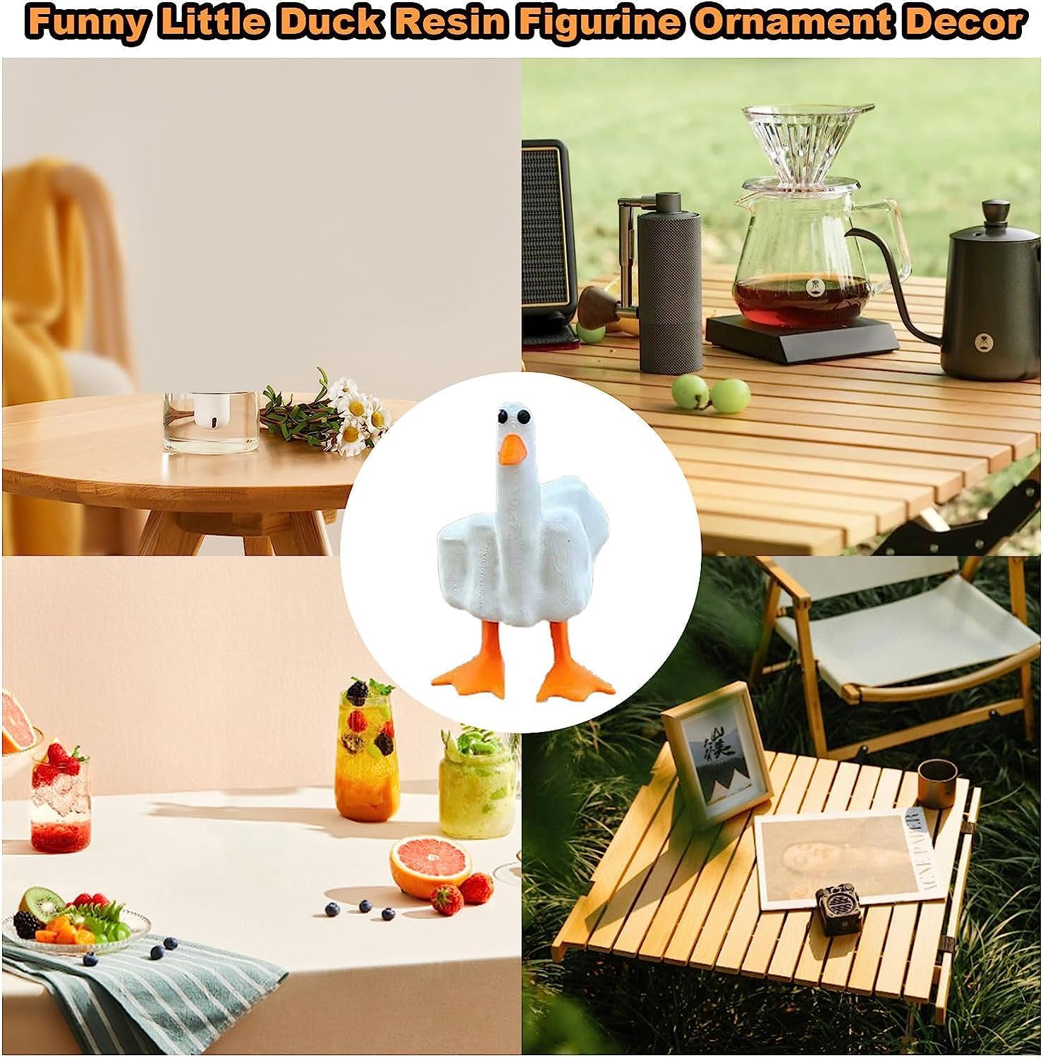 Divertida figura de resina de pato de dedo medio Duck You, figura de pato y pato, bonita pieza de artesanía de pato de dedo medio, un regalo