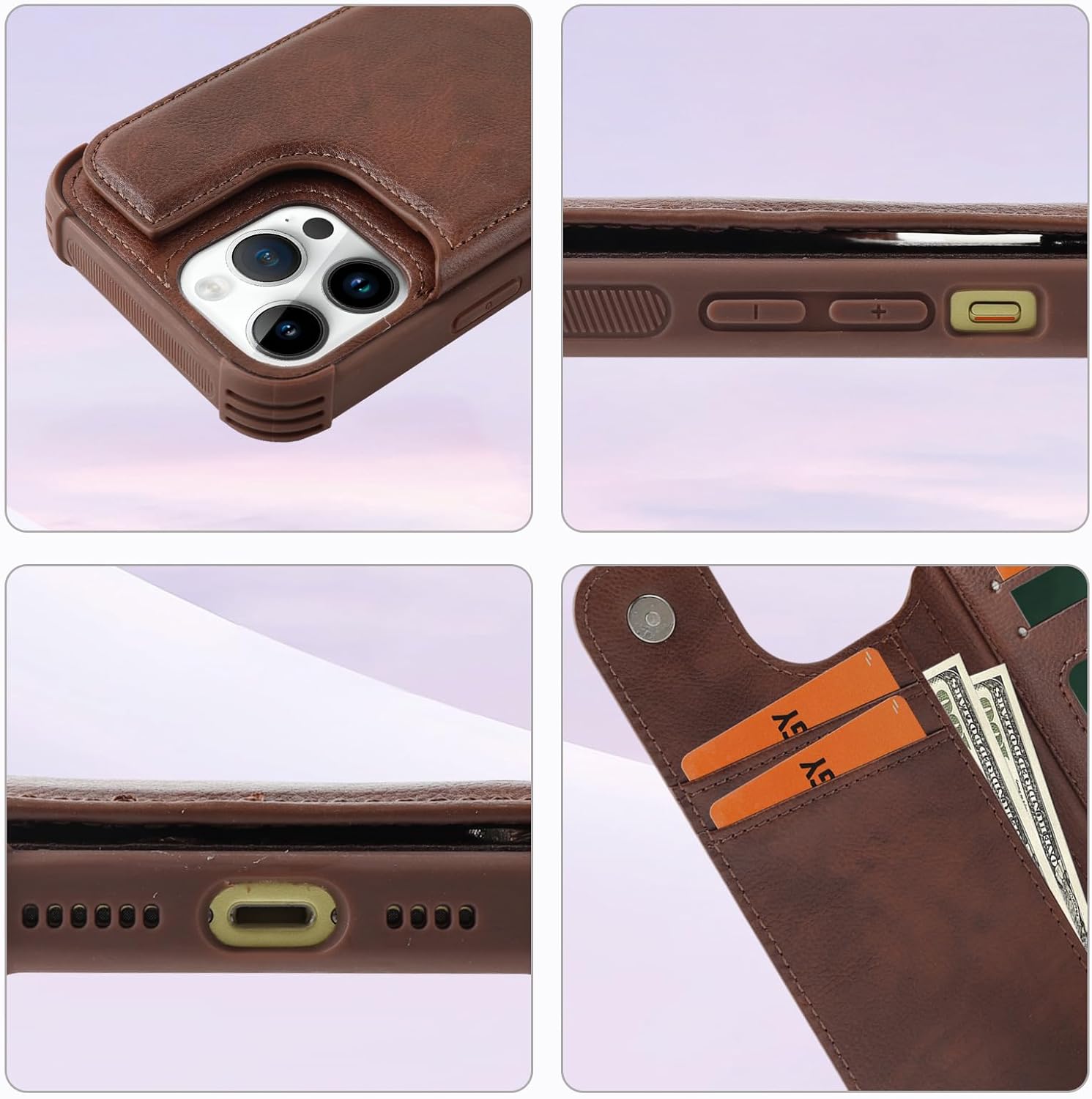 VANAVAGY Funda tipo cartera para iPhone 13 Pro Max para mujeres y hombres, funda de cuero con tapa para teléfono compatible con soporte magnético
