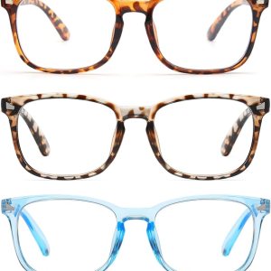 Juego de 5 gafas de lectura con bloqueo de luz azul para mujereshombres, anti rayos UVdeslumbramiento para lectores de moda con bisagra de resorte Juego de 5 gafas de lectura con bloqueo de luz azul para mujereshombres, anti rayos UVdeslumbramiento para lectores de moda con bisagra de resorte