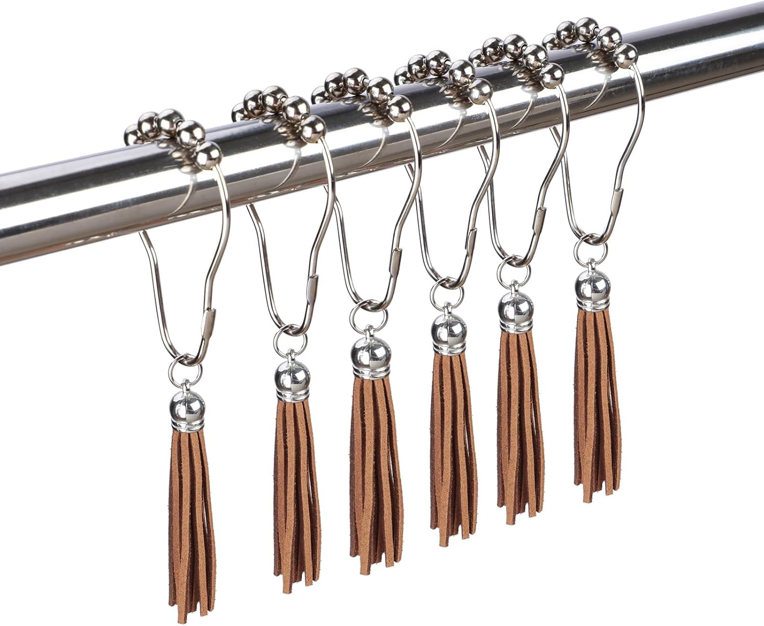 Anillos de cortina de ducha, 12 piezas de anillos de acero inoxidable, ganchos de ducha para barra de ducha de baño, juego de cortina de ducha