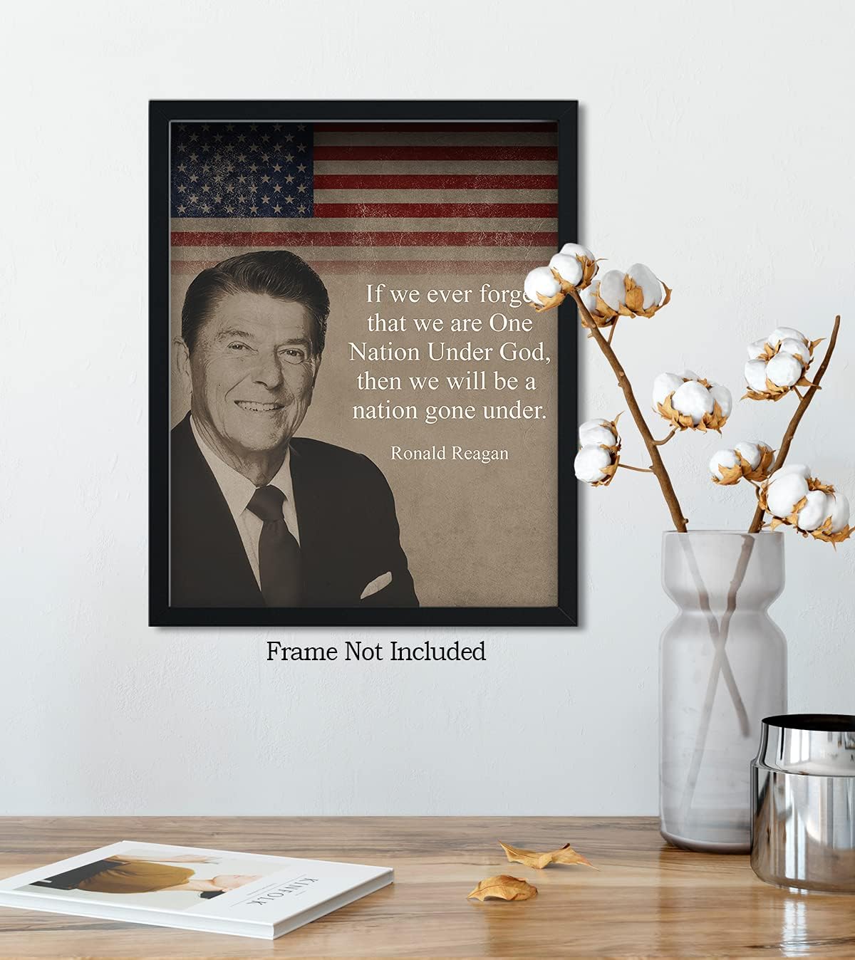 Govivo Ronald Reagan Historic Quote – Impresión artística de decoración de pared del presidente patriótico estadounidense, obra de arte sin marco