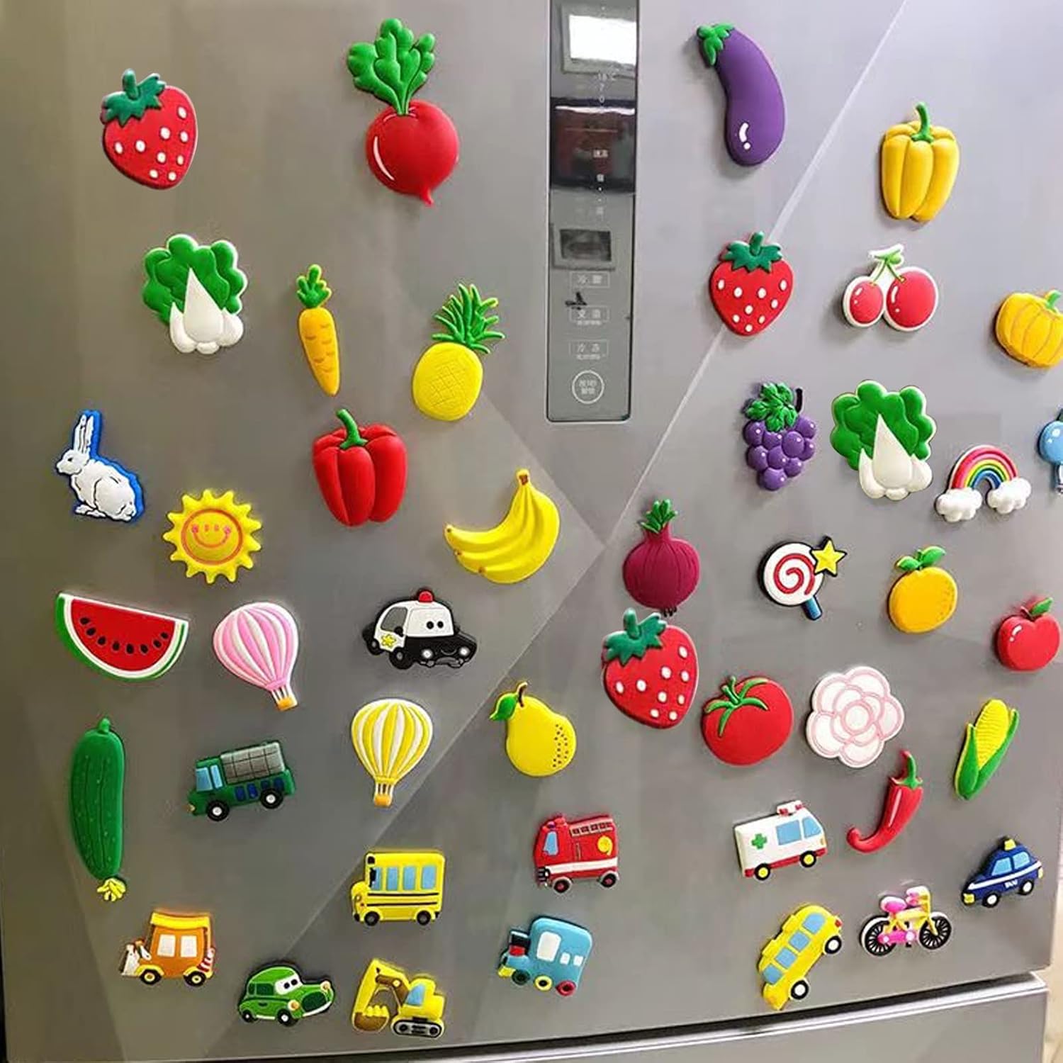 Imanes de frutas para nevera, imanes para refrigerador, pizarra blanca de frutas, calcomanías magnéticas para decoración del hogar, 24 piezas