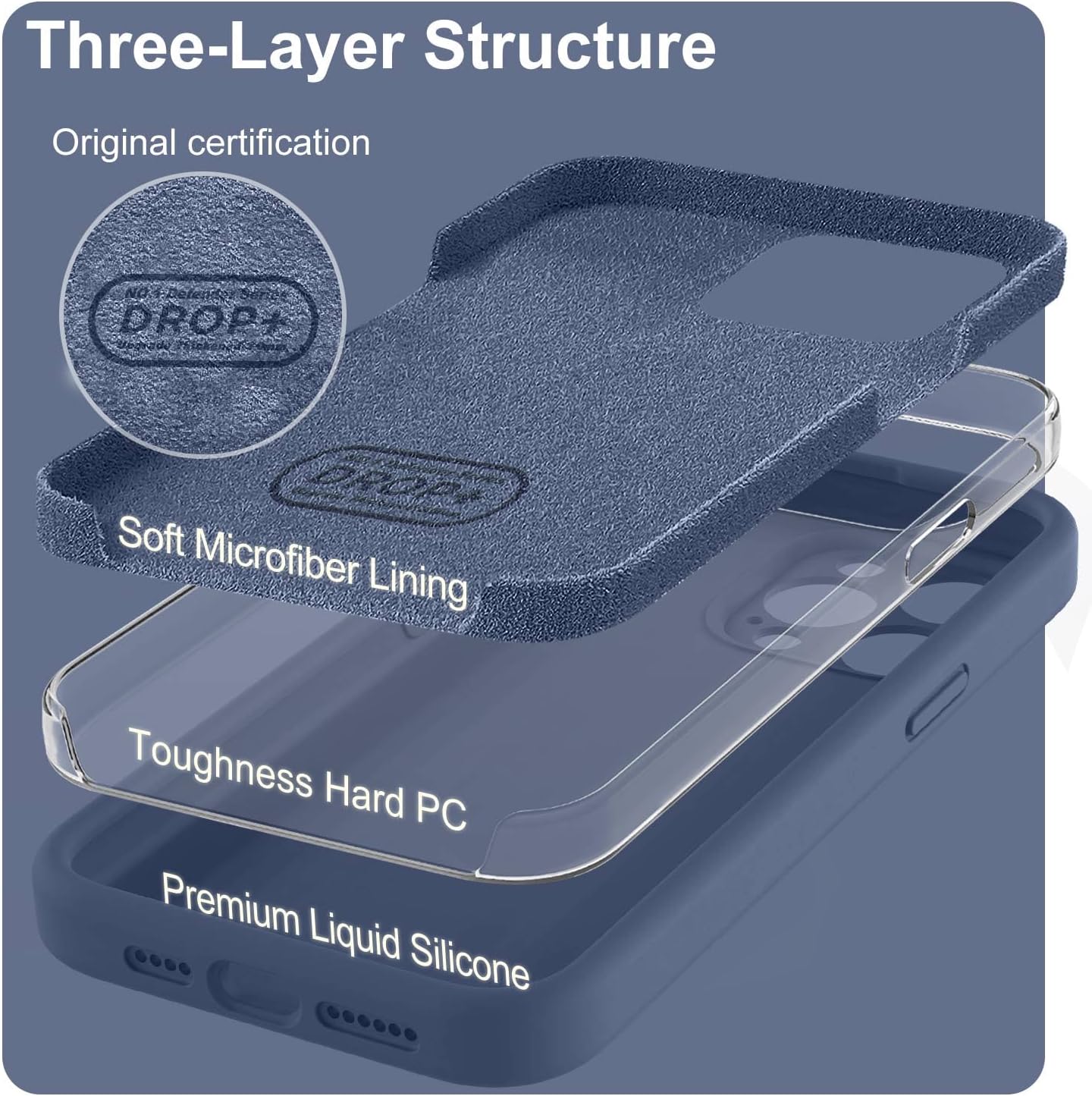 Ktele Compatible con iPhone 15 Pro Max, silicona mejorada protección de cámara forro de microfibra suave Funda de goma de gel delgada cubierta