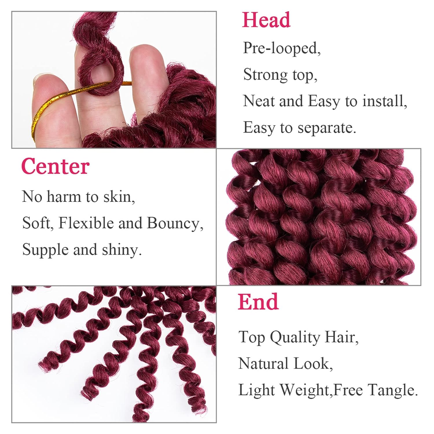 Leeven Pelo corto de 8 pulgadas de Jamaica Bounce Wand Curl Crochet Hair Senegalese Twist sintético trenzado de pelo Ombre rosa Jumpy Wand Rizado