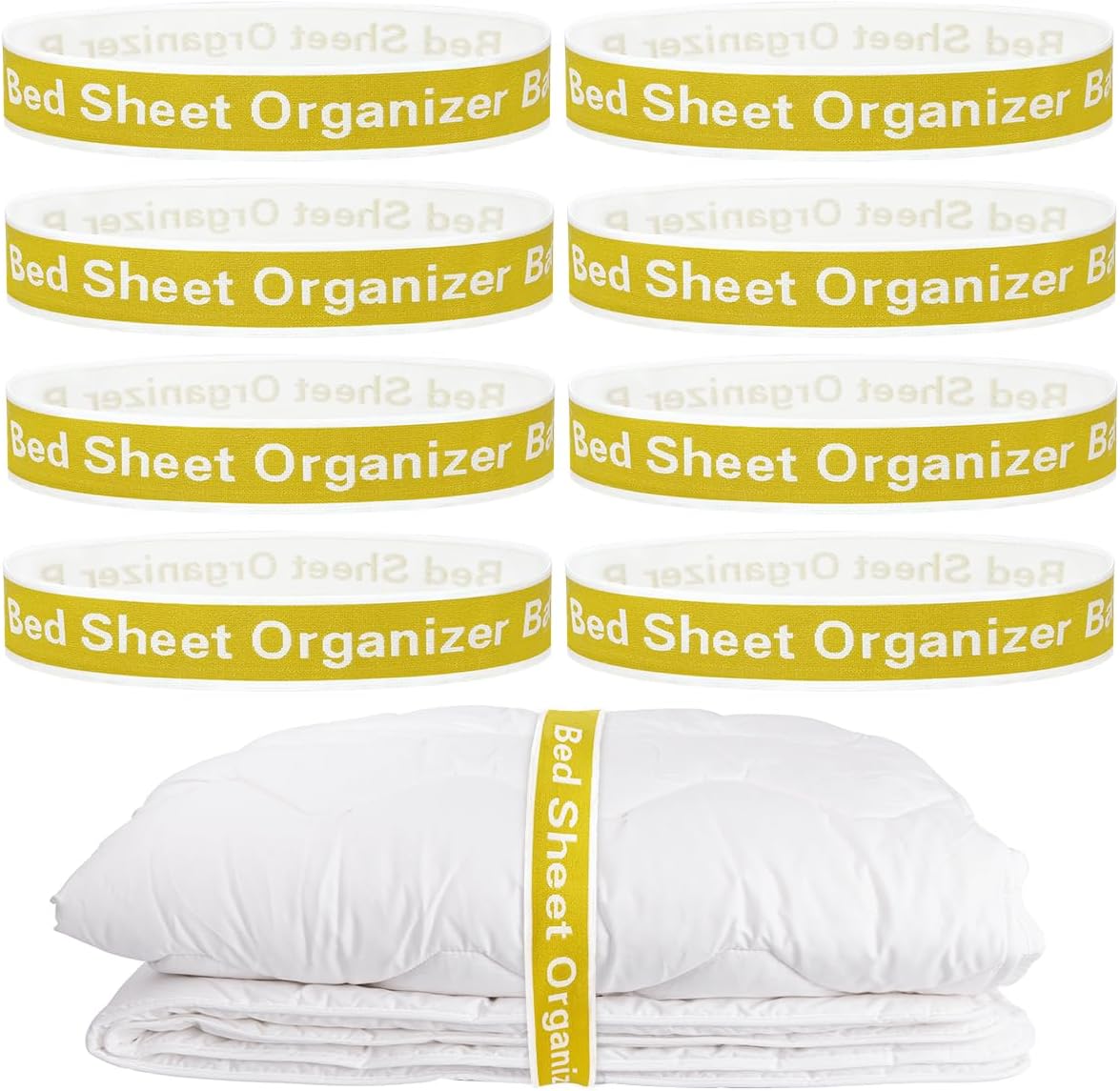 GZHOK Organizador de sábanas de 8 piezas, organizador de carpetas de sábanas para armario de lino, organizador de sábanas plegable, manta de baño