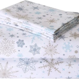 CAROMIO Juego de sábanas de franela de Navidad tamaño Queen, 100% algodón, franela cepillada suave y pesada, sábanas cálidas de invierno de 16 CAROMIO Juego de sábanas de franela de Navidad tamaño Queen, 100% algodón, franela cepillada suave y pesada, sábanas cálidas de invierno de 16