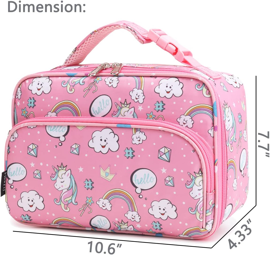 Caja de almuerzo para niños, bolsa suave aislada, mini enfriador de vuelta a la escuela, kit de bolsa térmica para niñas, niños, mariposa