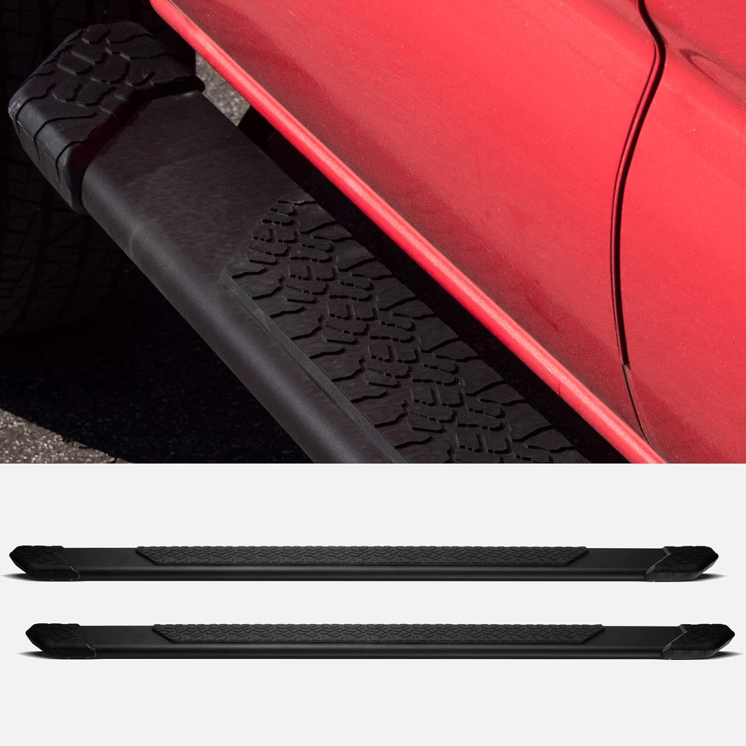 733469494836 Compatible con Ford F150 SuperCrew 2015-2022  2017-2022 F250 F350 F450 F550 Superduty Crew Cab de 5 pulgadas, estribos de aluminio de
