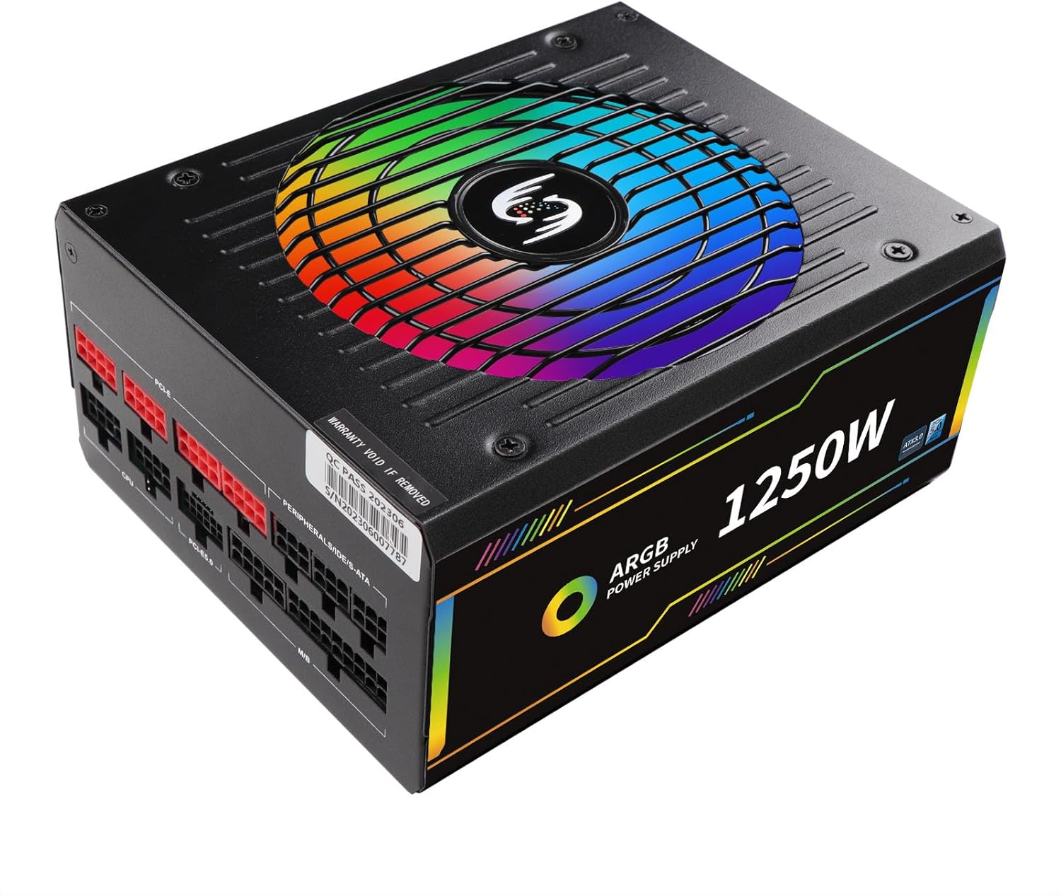 Fuente de alimentación de 1250 W RGB totalmente modular ATX 3.0 PCIe 5.0 PSU activo PFC Gaming PC fuentes de alimentación de voltaje completo