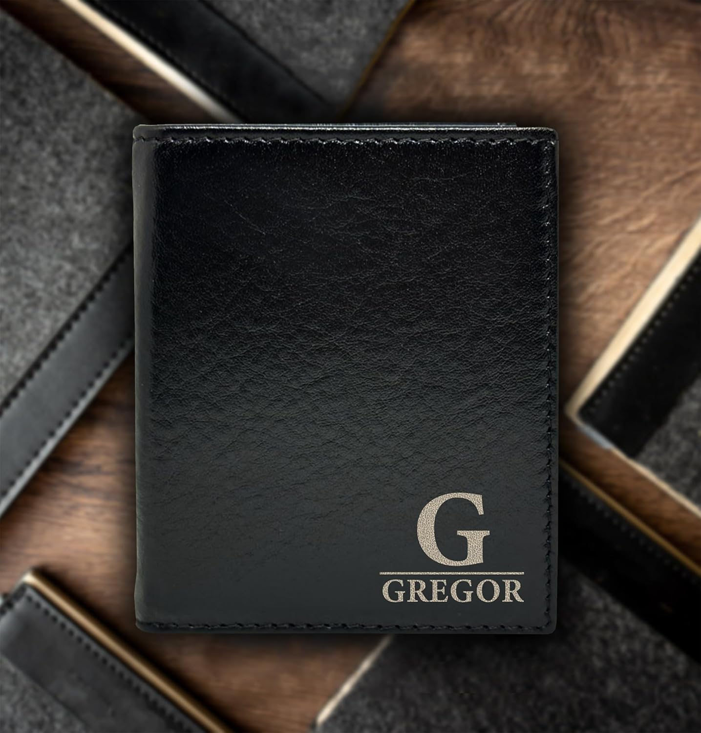 Personalized Wallet For Men, Mens Genuine Leather Wallets For Husband, Dad, Boyfriend Gift, Birthday, Anniversary Gifts For Him, Christmas Gifts for
