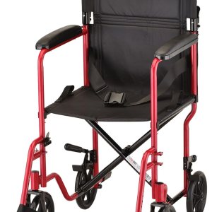 NOVA Medical Products Silla de ruedas de transporte de acero de 19″, color rojo NOVA Medical Products Silla de ruedas de transporte de acero de 19″, color rojo
