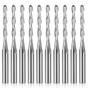 HQMaster Brocas de enrutador CNC, vástago de 18 pulgadas, fresas de extremo CNC, fresas de carburo de punta plana, dos flautas en espiral, cortador HQMaster Brocas de enrutador CNC, vástago de 18 pulgadas, fresas de extremo CNC, fresas de carburo de punta plana, dos flautas en espiral, cortador