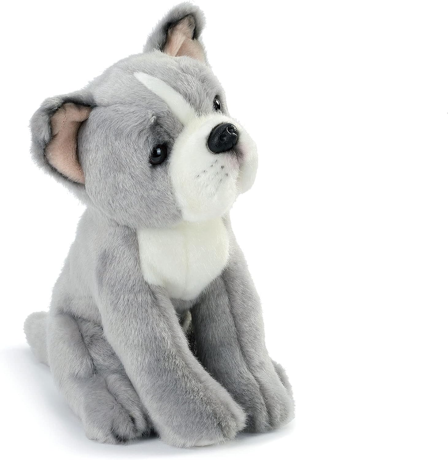 DEMDACO Pittie Mix Rescue Breed Dog – Figura de peluche gris de 10 pulgadas
