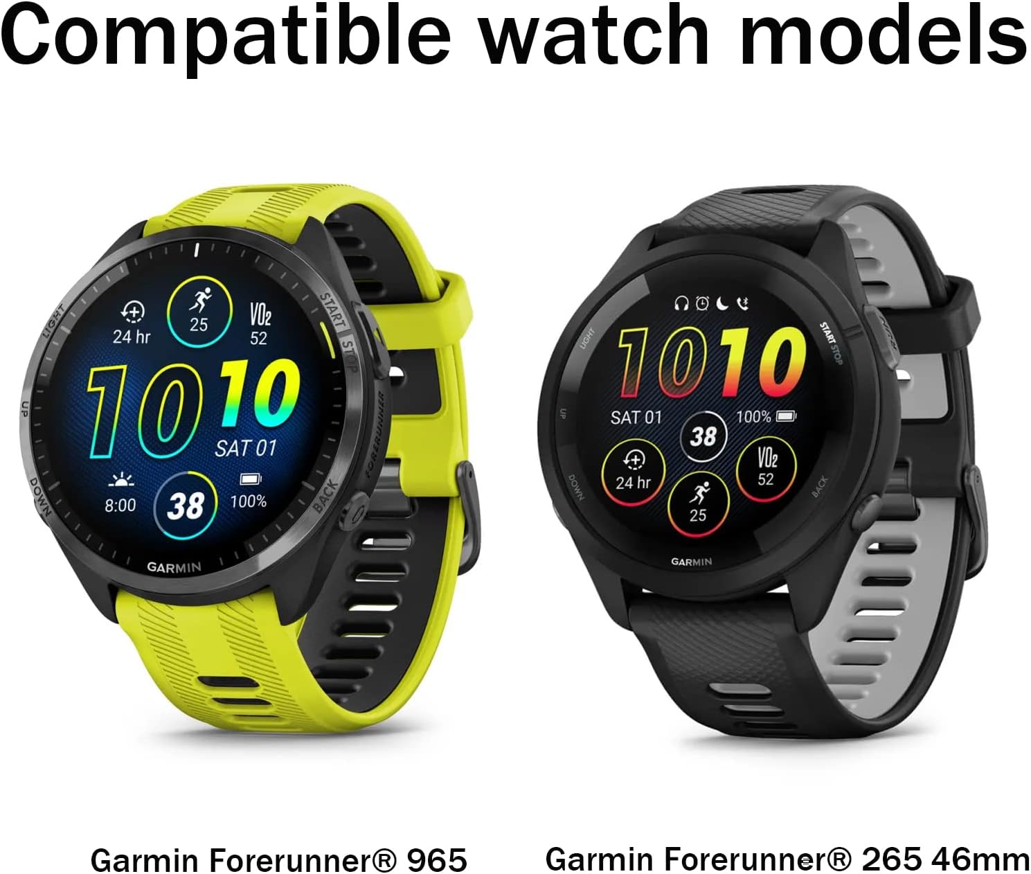 Lamshaw Correa deportiva compatible con Garmin Forerunner 965, correa de repuesto de silicona suave con hebilla magnética compatible con Garmin