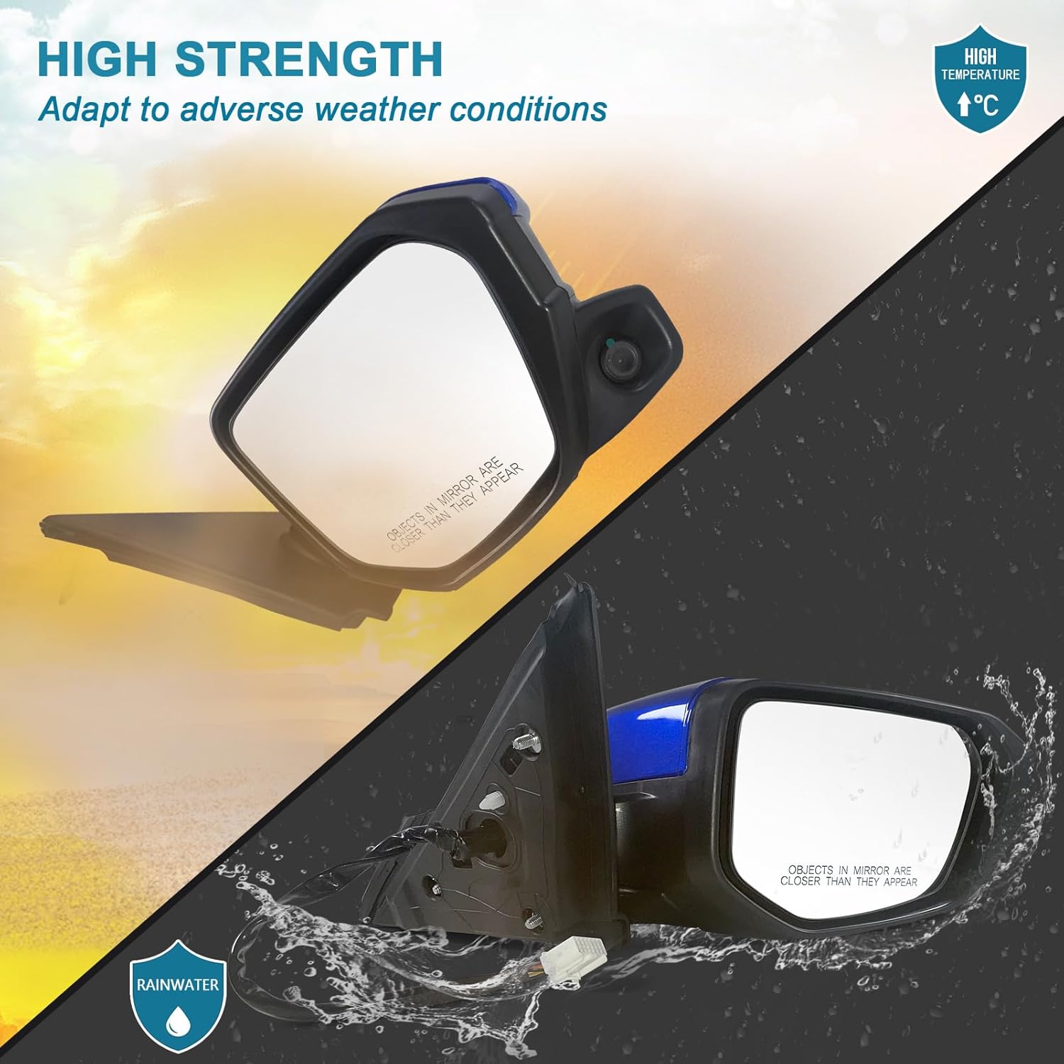 Lqito Espejo de puerta lateral del pasajero compatible con Honda Civic SedancoupeHatchback LxExSport 2016-2021 con calefacción eléctrica y cámara